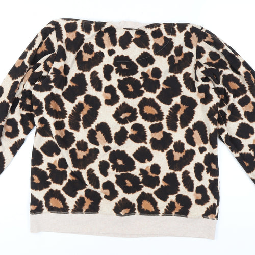 Next Women's Beige Animal Print Jumper Pyjama Top Size 18