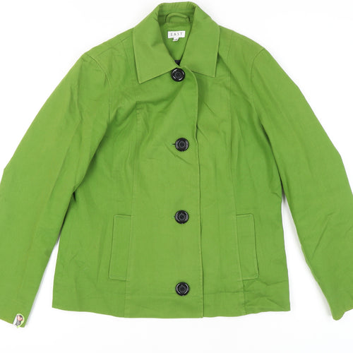 East Women’s Green Cotton Blazer, Size 12, Lined