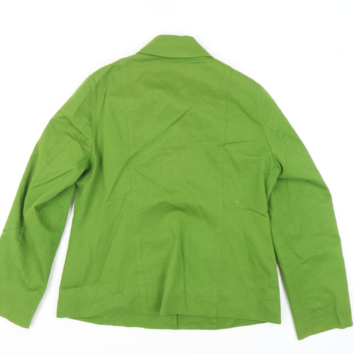 East Women’s Green Cotton Blazer, Size 12, Lined