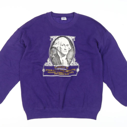 Jerzees Unisex Purple Graphic Pullover Sweatshirt L