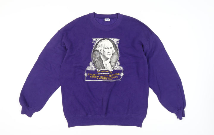 Jerzees Unisex Purple Graphic Pullover Sweatshirt L