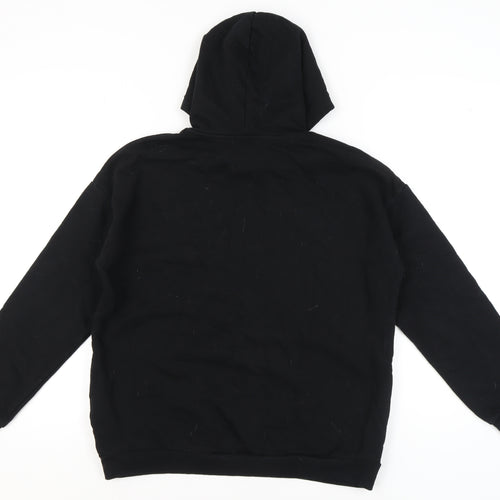 Marks and Spencer Girls Black Graphic Pullover Hoodie 14-15 Years