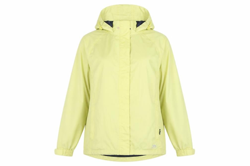Front view of Trespass Women's Yellow Rain Coat Jacket M Waterproof