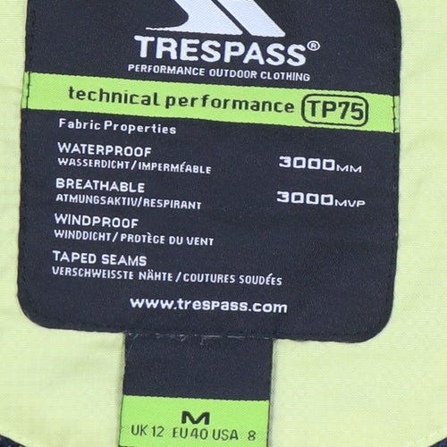 Trespass Women's Yellow Rain Coat Jacket M Waterproof