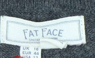 Fat Face Women's Grey Cardigan UK 16 V-Neck