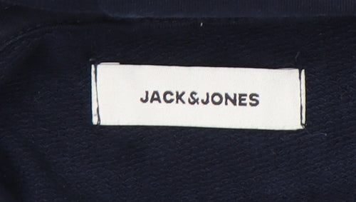 Jack & Jones Men’s Blue Hoodie, Size M, Pullover Style