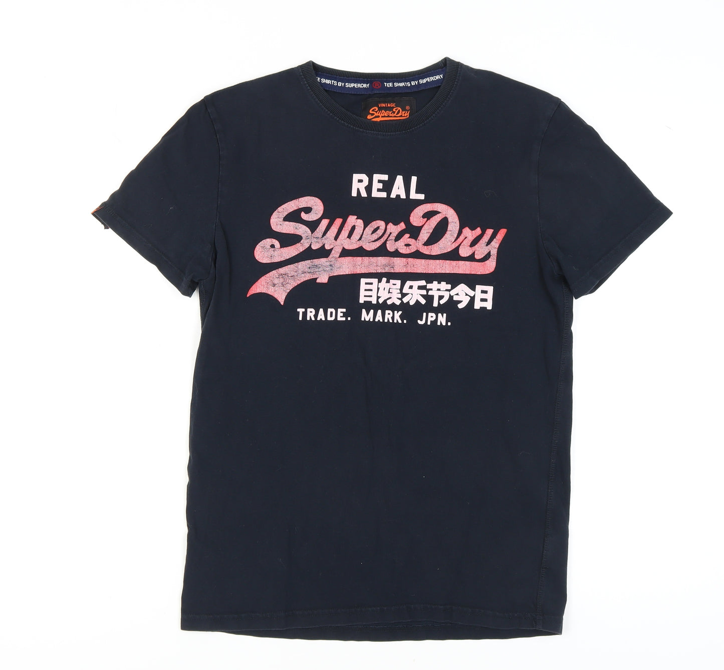Superdry Unisex Black T-Shirt Size M Vintage Style