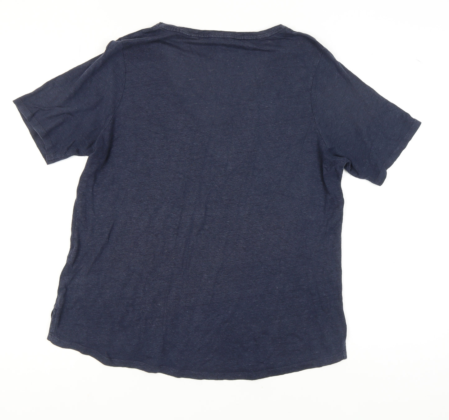 Fat Face Women's Blue Linen T-Shirt Size 16