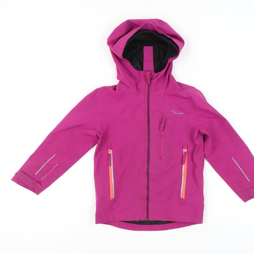 Dare 2b Girls Pink Hooded Waterproof Jacket Size 5-6