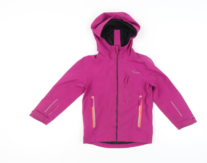 Dare 2b Girls Pink Hooded Waterproof Jacket Size 5-6