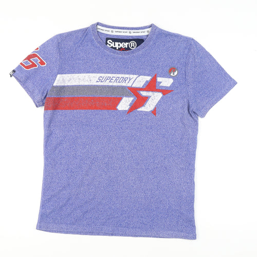 SuperDry Men's Blue Graphic Print T-Shirt Medium