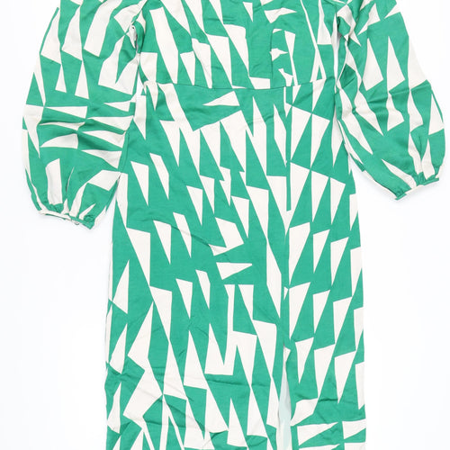 Mint Velvet Women's Green Puff Sleeve Dress Size 10