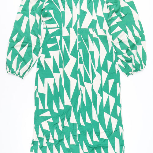 Mint Velvet Women's Green Puff Sleeve Dress Size 10