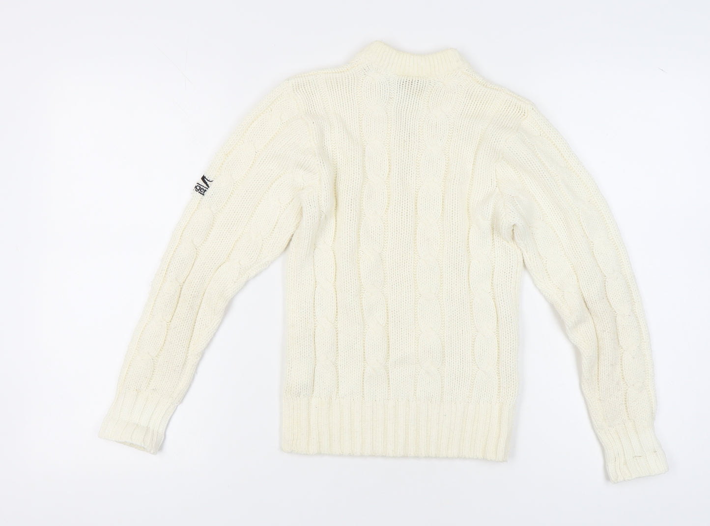 Slazenger Boys Ivory Cable-Knit Wool Pullover, 11-12 Years