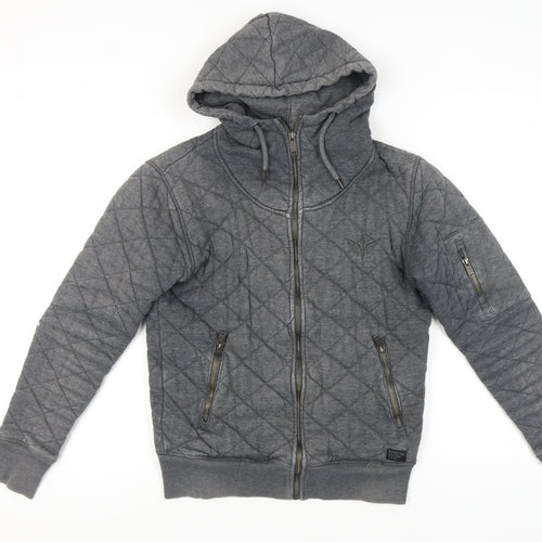 Firetrap Men's Grey Full Zip Hoodie, Small