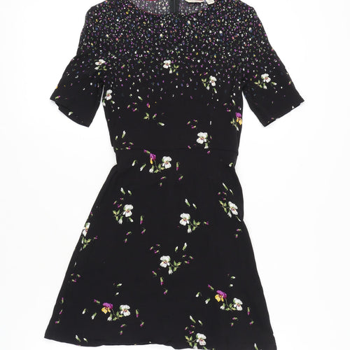 Jack Wills Women's Black Floral Dress Size 6
