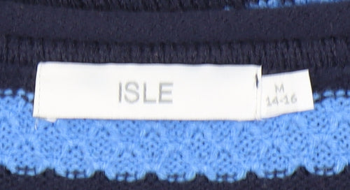 Isle Women's Blue Striped Jumper, M Round Neck