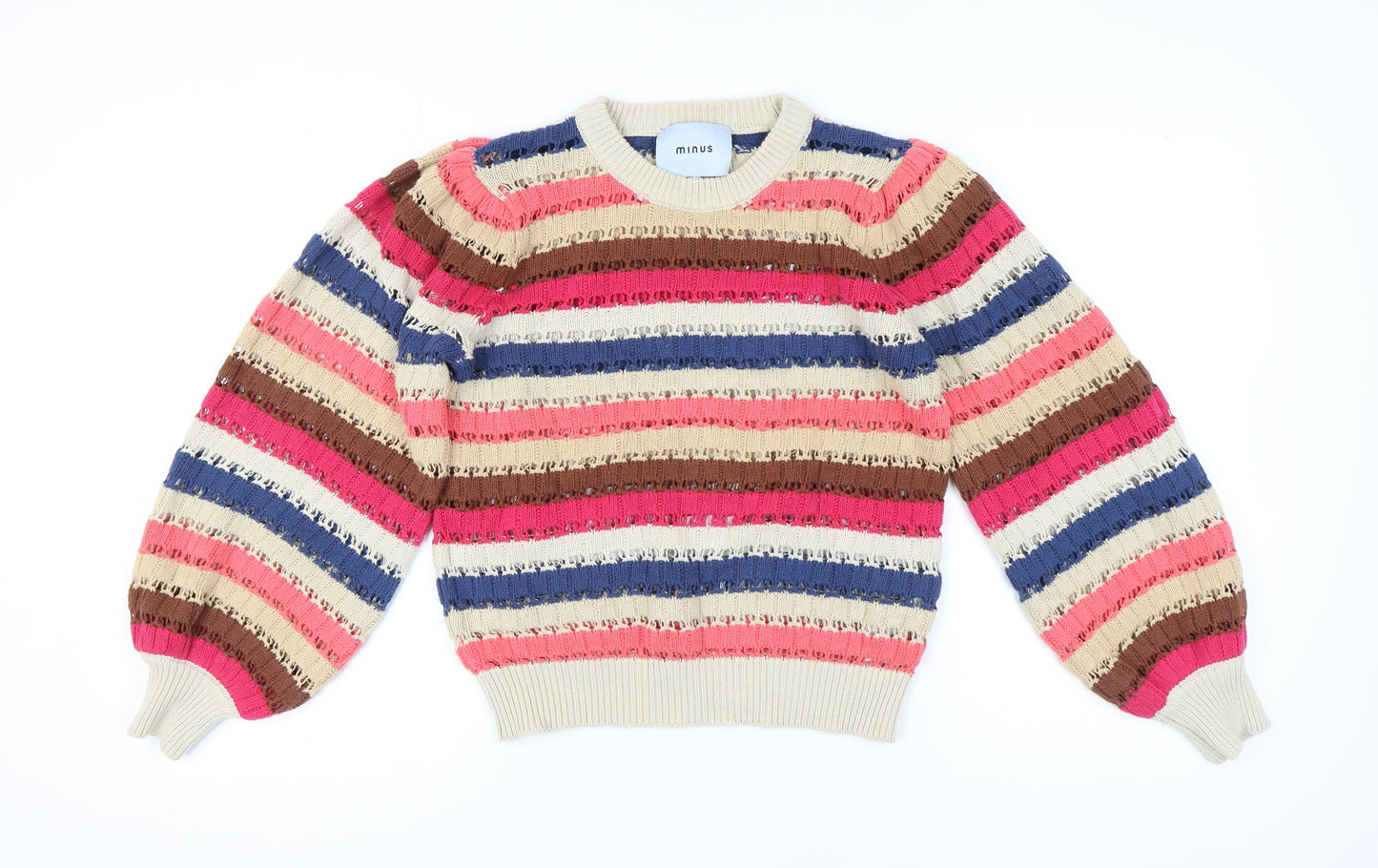 Minus Women's Multicoloured Striped Pullover Jumper