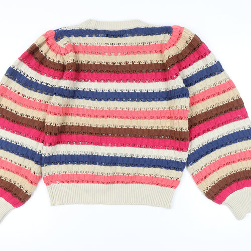 Minus Women's Multicoloured Striped Pullover Jumper