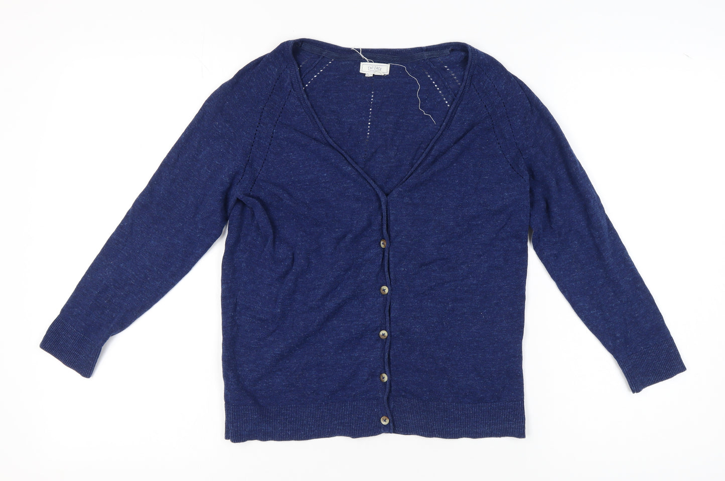 Fatface Women's Blue Cotton Cardigan, Size 10