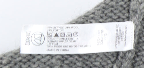 Maine New England Men's Grey Cable Knit Henley L