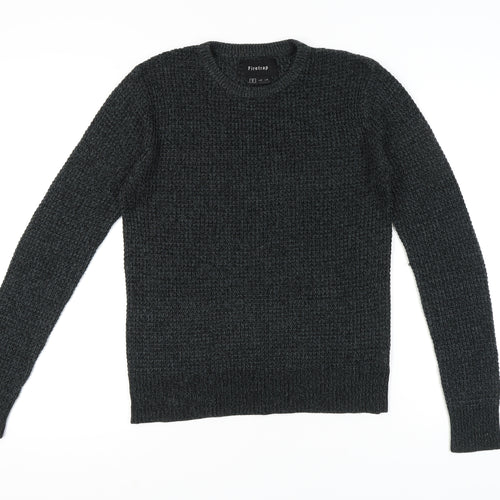 Firetrap Men's Black Pullover Jumper, Size S, Crew Neck
