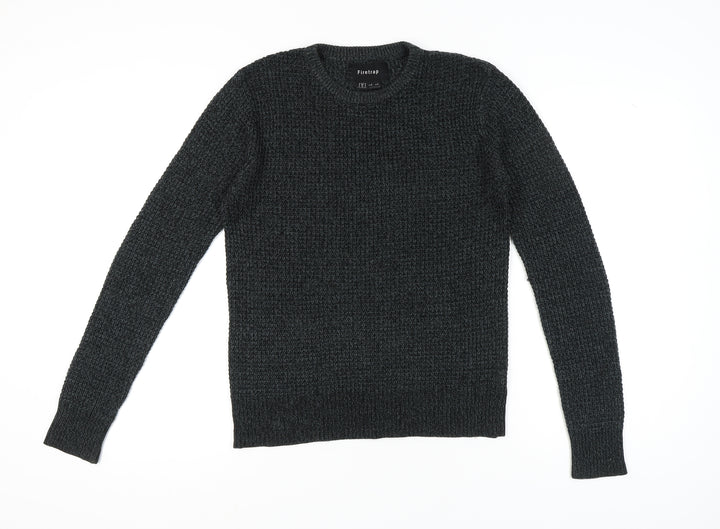 Firetrap Men's Black Pullover Jumper, Size S, Crew Neck