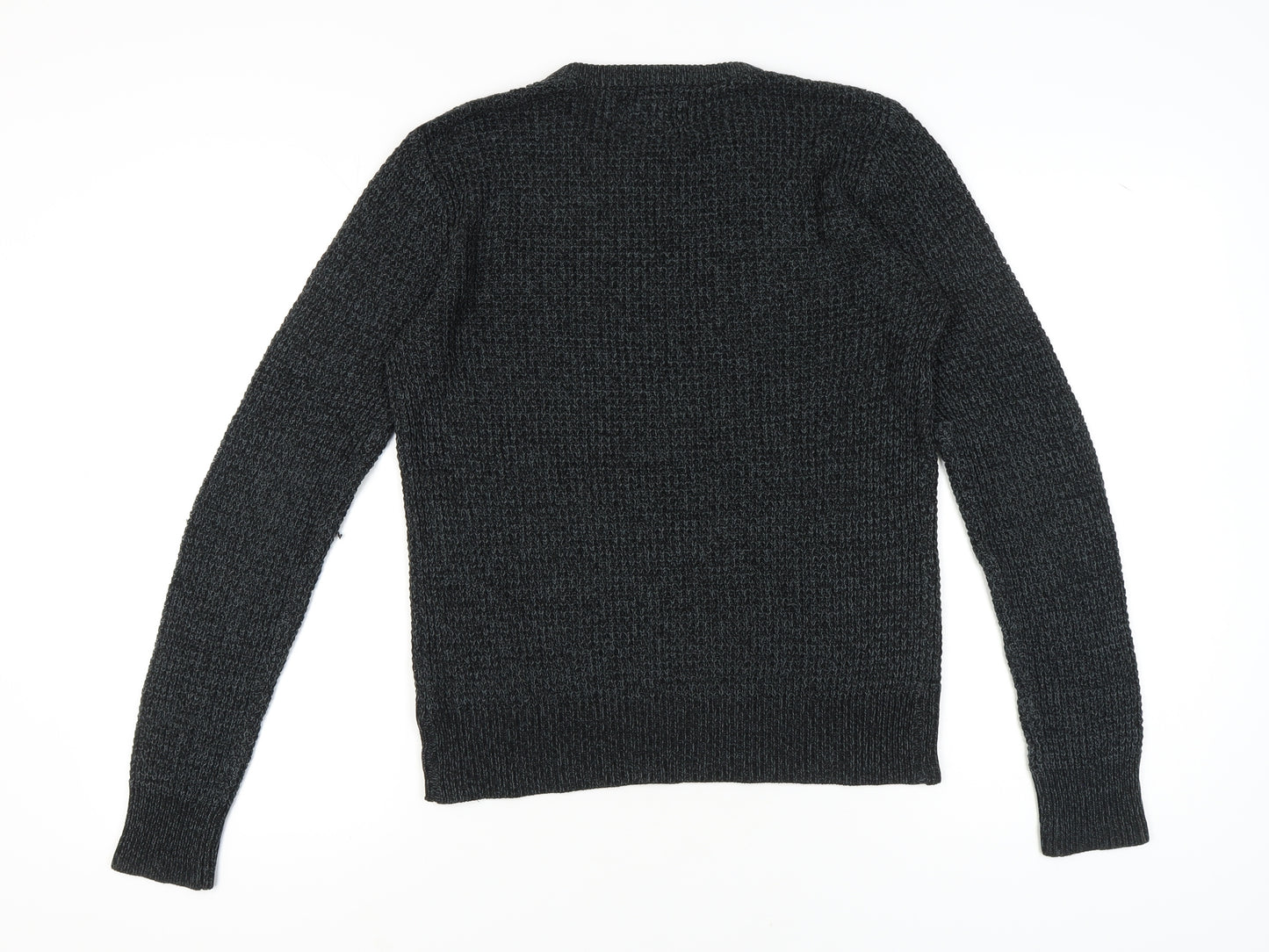 Firetrap Men's Black Pullover Jumper, Size S, Crew Neck