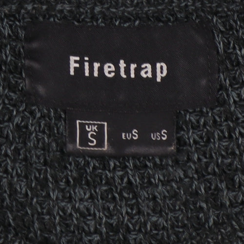 Firetrap Men's Black Pullover Jumper, Size S, Crew Neck