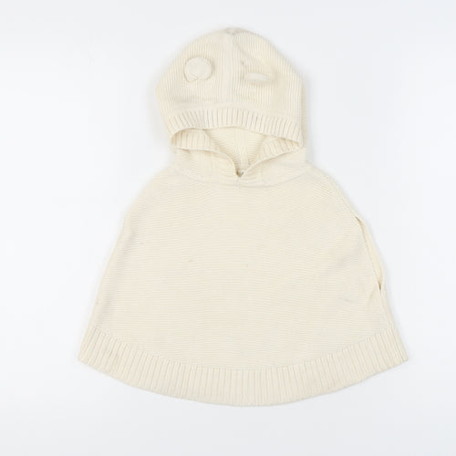 Gap Girls Ivory Knit Cape Jumper, Hooded, 3 Years