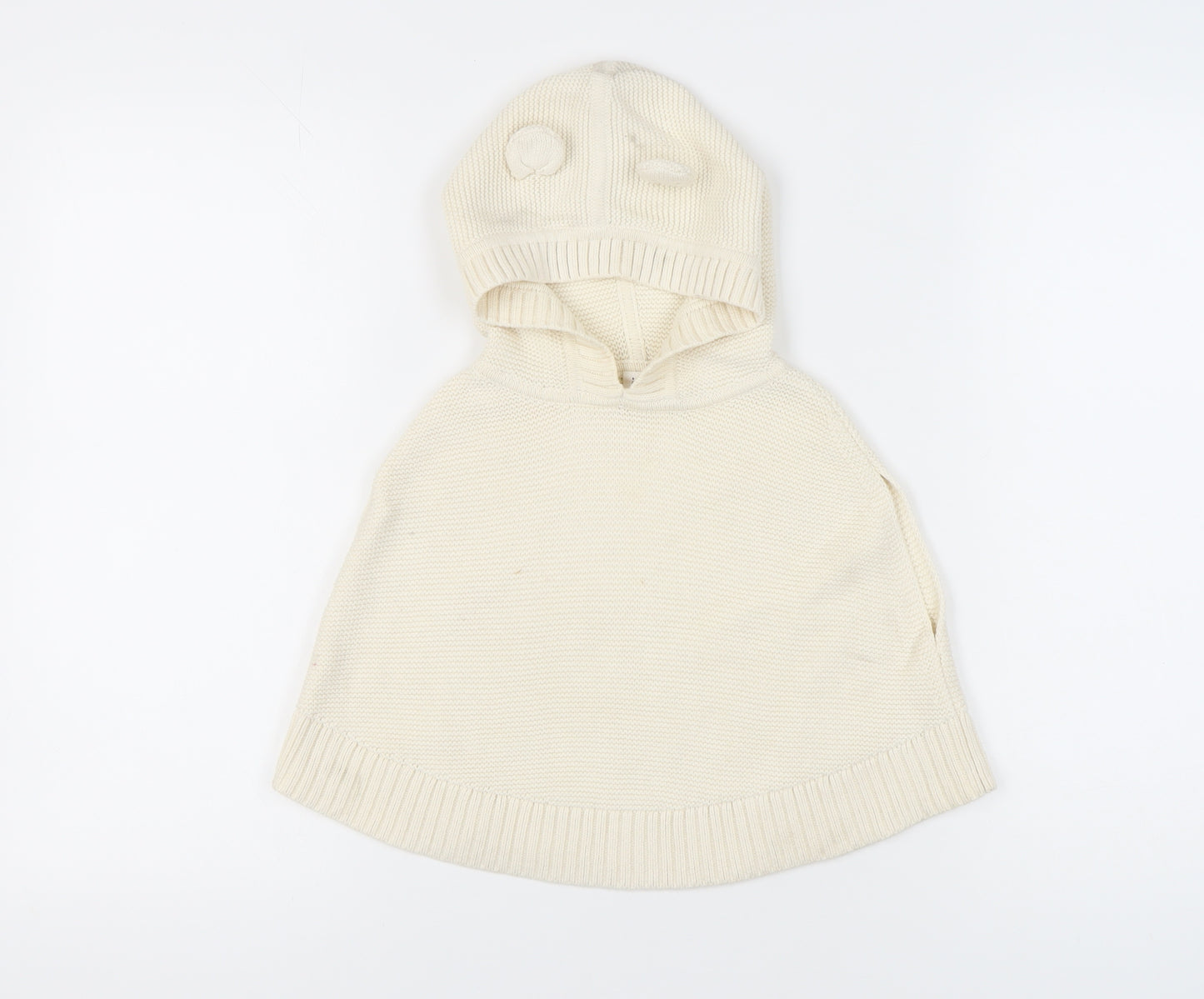 Gap Girls Ivory Knit Cape Jumper, Hooded, 3 Years