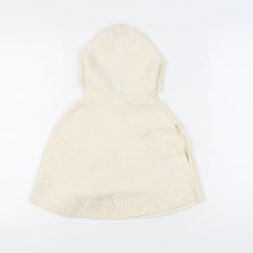 Gap Girls Ivory Knit Cape Jumper, Hooded, 3 Years
