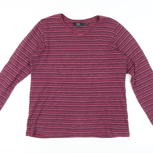 Isle Essentials Women's Red Striped Jersey T-Shirt M