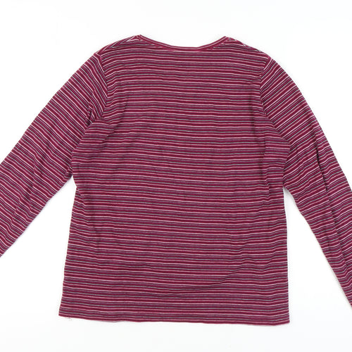 Isle Essentials Women's Red Striped Jersey T-Shirt M