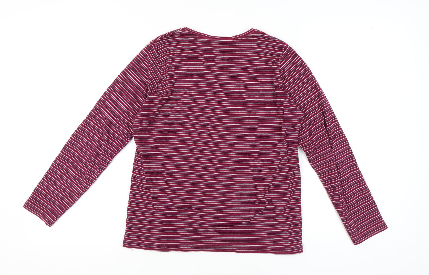 Isle Essentials Women's Red Striped Jersey T-Shirt M