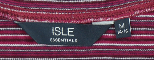 Isle Essentials Women's Red Striped Jersey T-Shirt M