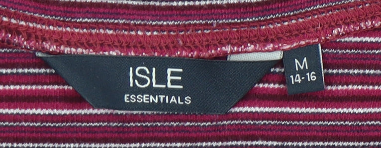 Isle Essentials Women's Red Striped Jersey T-Shirt M