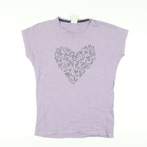 Weird Fish Women's Purple T-Shirt Size 8 Casual