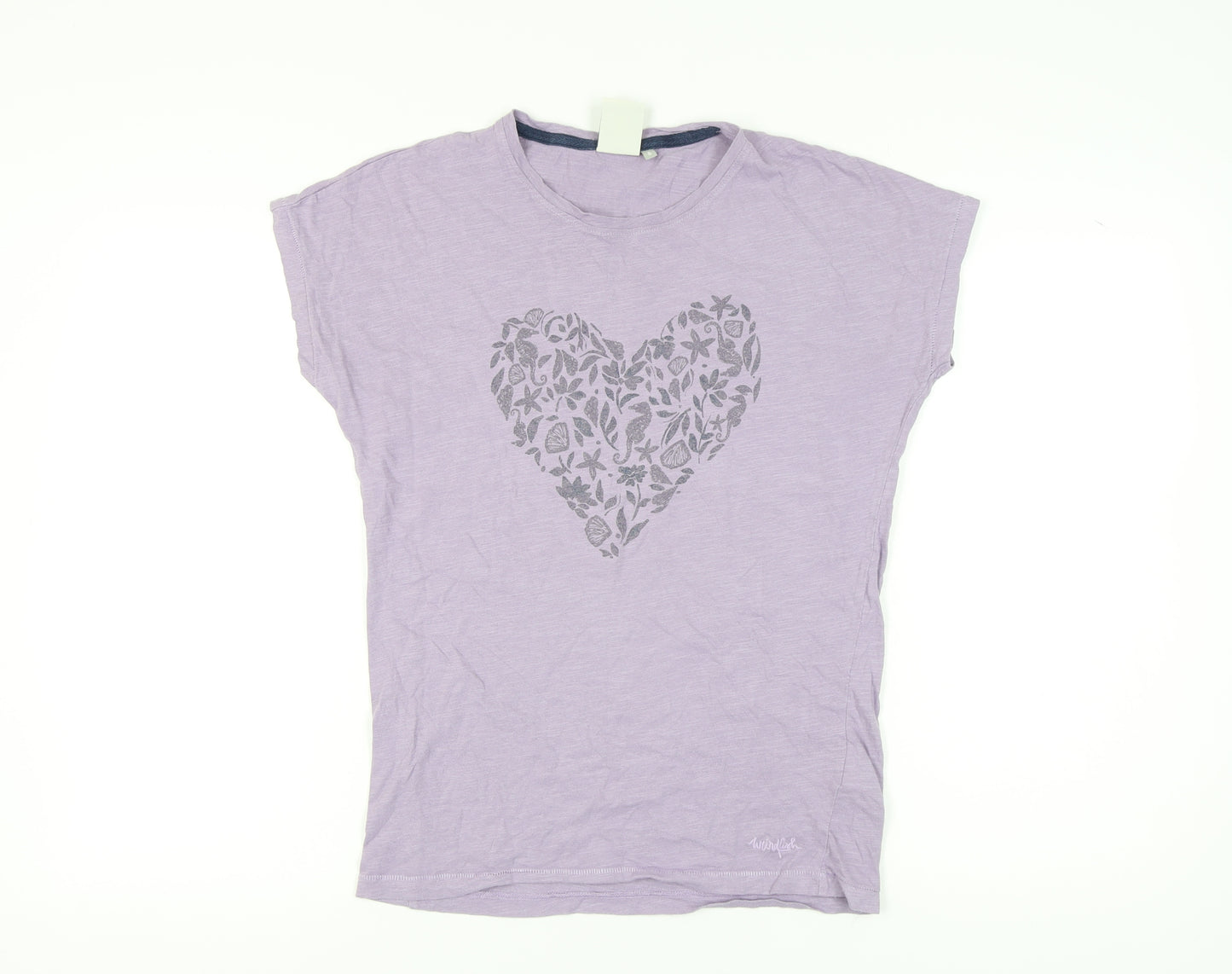 Weird Fish Women's Purple T-Shirt Size 8 Casual