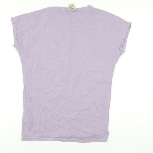 Weird Fish Women's Purple T-Shirt Size 8 Casual