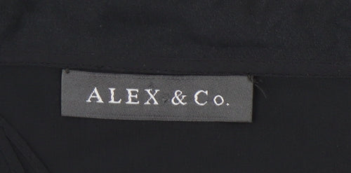 Alex & Co. Women's Black Silk Ruffle Blouse Size 16