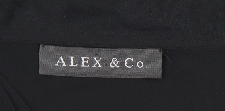Alex & Co. Women's Black Silk Ruffle Blouse Size 16