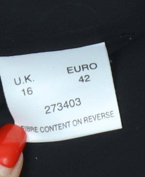 Alex & Co. Women's Black Silk Ruffle Blouse Size 16