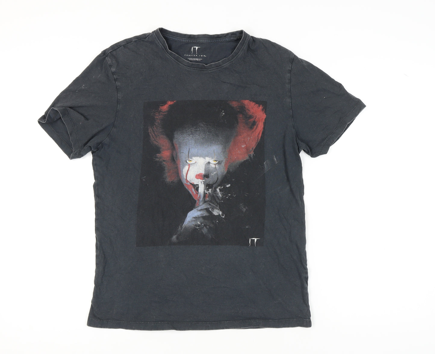 IT Chapter Two Men's Black Pennywise Horror Movie T-Shirt, Medium