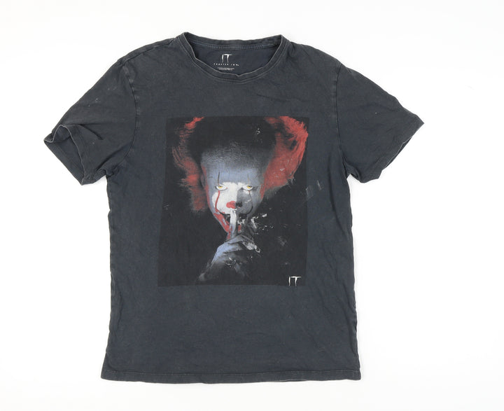 IT Chapter Two Men's Black Pennywise Horror Movie T-Shirt, Medium