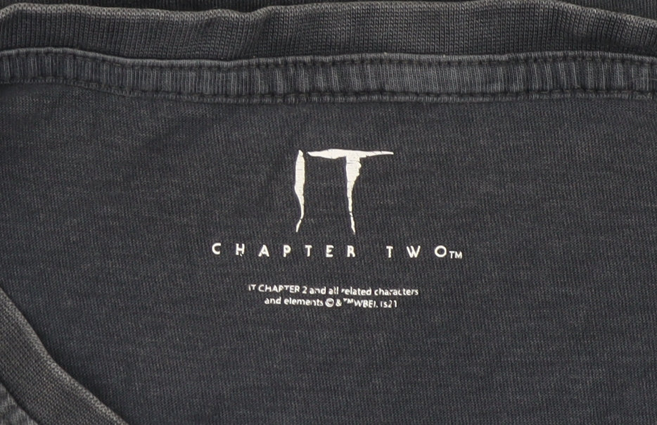 IT Chapter Two Men's Black Pennywise Horror Movie T-Shirt, Medium