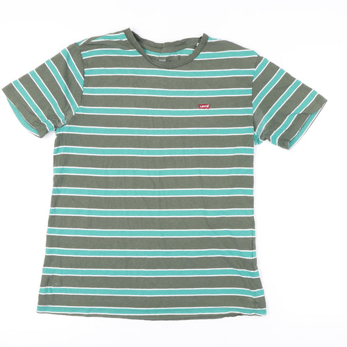 Levi's Men's Green Striped T-Shirt, Size S