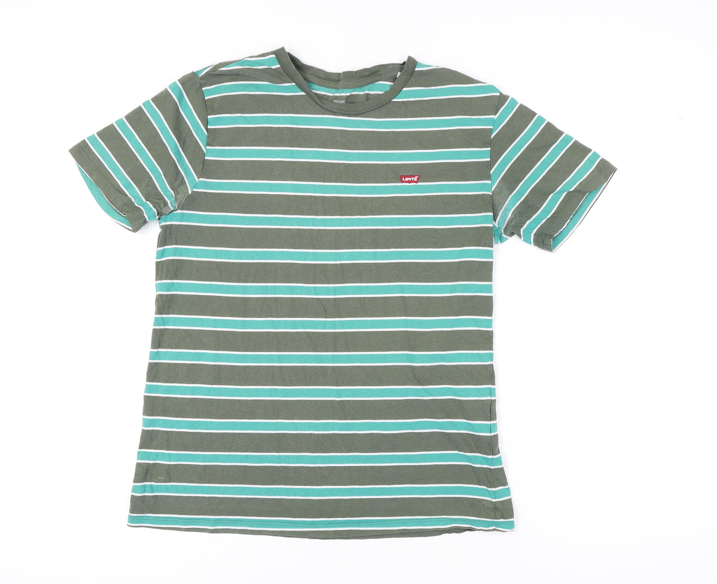 Levi's Men's Green Striped T-Shirt, Size S