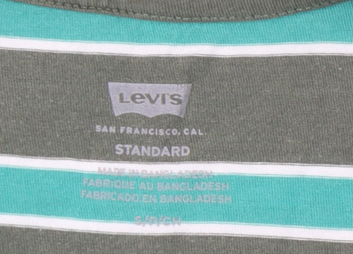 Levi's Men's Green Striped T-Shirt, Size S