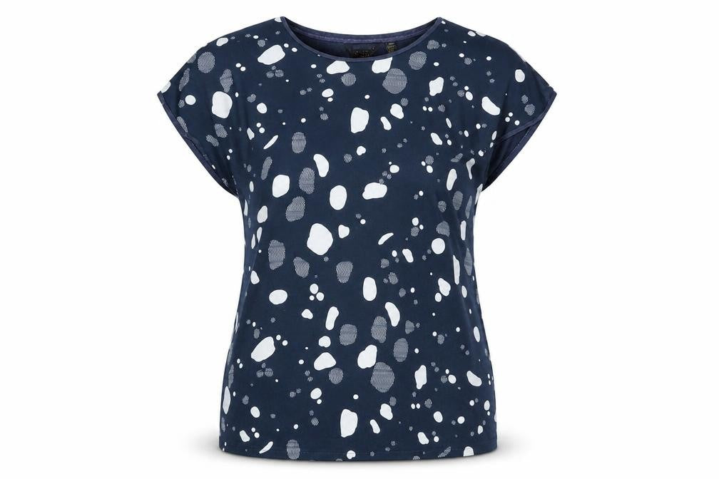 Front view of Ted Baker Women's Blue T-Shirt, size 12, Round Neck